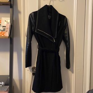 Dawn Levy Black Jacket with leather sleeves, size XS